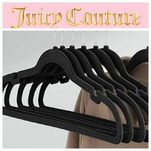 Juicy Couture Home Shoulder Notched Space Saving 10PK Hangers- Black
